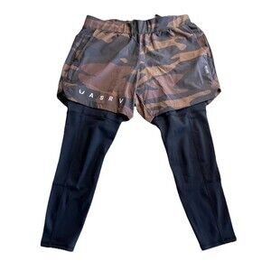 ASRV 2in1 Liner Shorts Men 28x28.5 Compression Leggings Camo Stretch Activewear